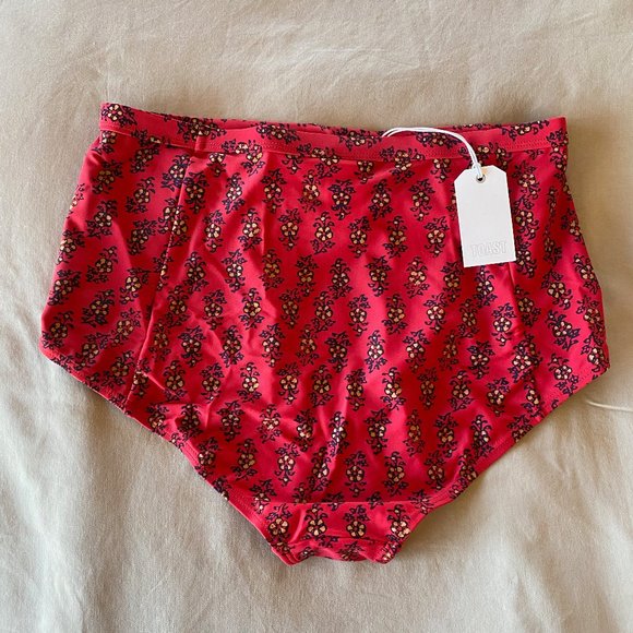 TOAST Retro Floral Block Print Halter Bikini Size M/L - Picture 7 of 11